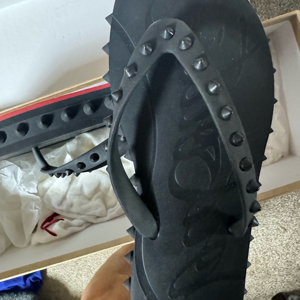 New Christian Louboutin flip flops